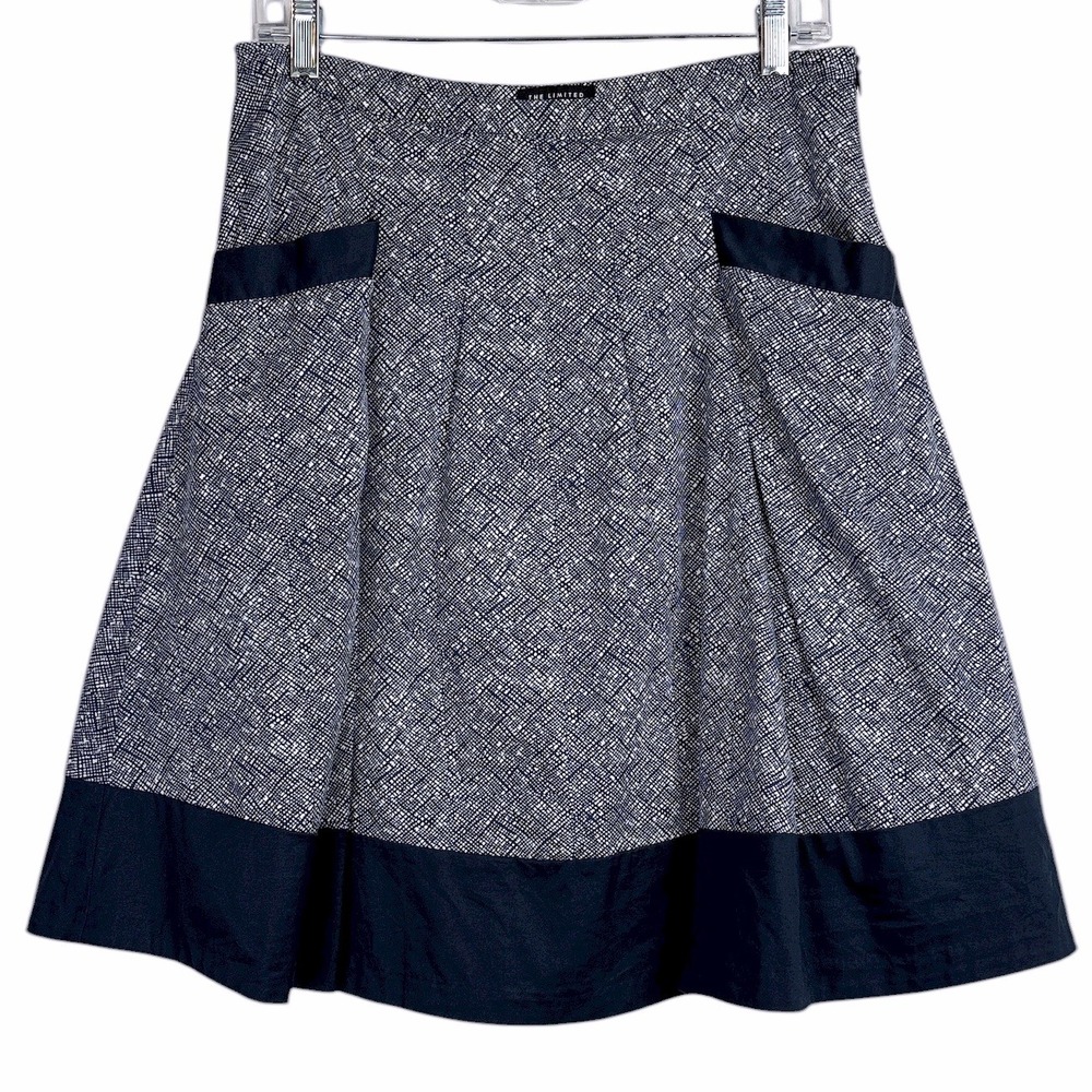 The Limited Navy & White A-Line Skirt Small Pockets Preppy Classic Minimalist
